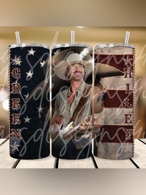 Riley Patriotic Tumbler with Sliding Lid and Straw